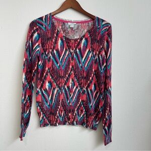Sundance Cardigan‎ Womens S Red Desert Essence Aztec Boho Cotton Fall Comfy NWOT